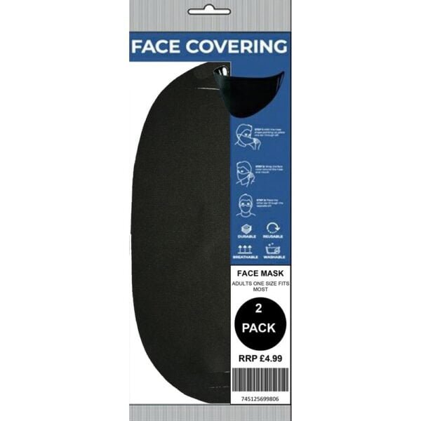 10 Black Adults Reusable Washable Face Masks